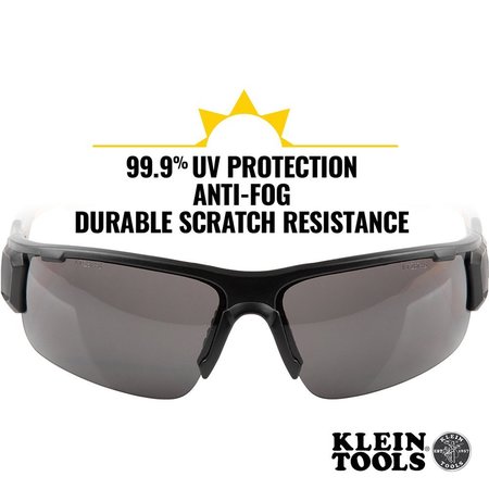 Klein Tools Safety Glasses, Semi-frame Gray 60162